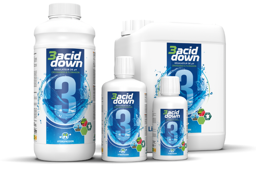 3 acid down (ph -)