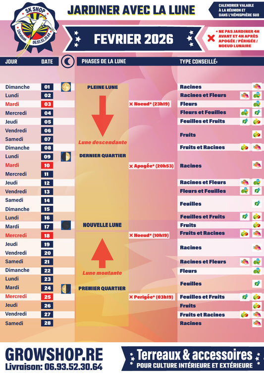 Comment jardiner avec la lune à la Réunion - Calendrier lunaire SK SHOP