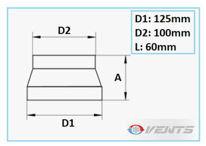 Réducteur en PVC pour gaine / extracteur ou filtre au charbon