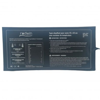 Tapis chauffant 25 x 53cm / 20W avec variateur